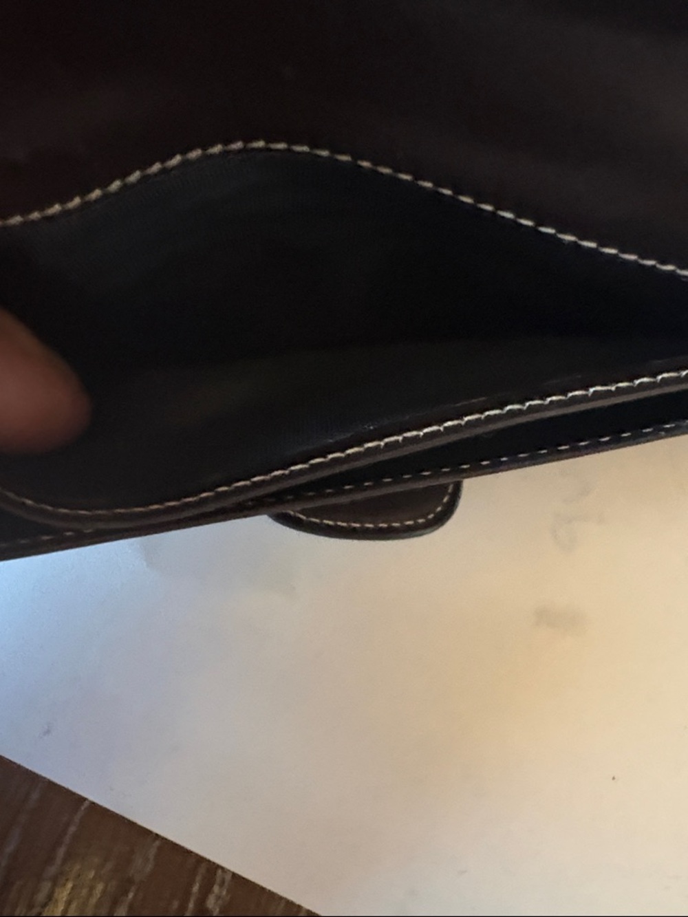 CELINE. Canvas & Leather Monogram Double sided Slim Bifold long wallet Mint - Picture 13 of 15